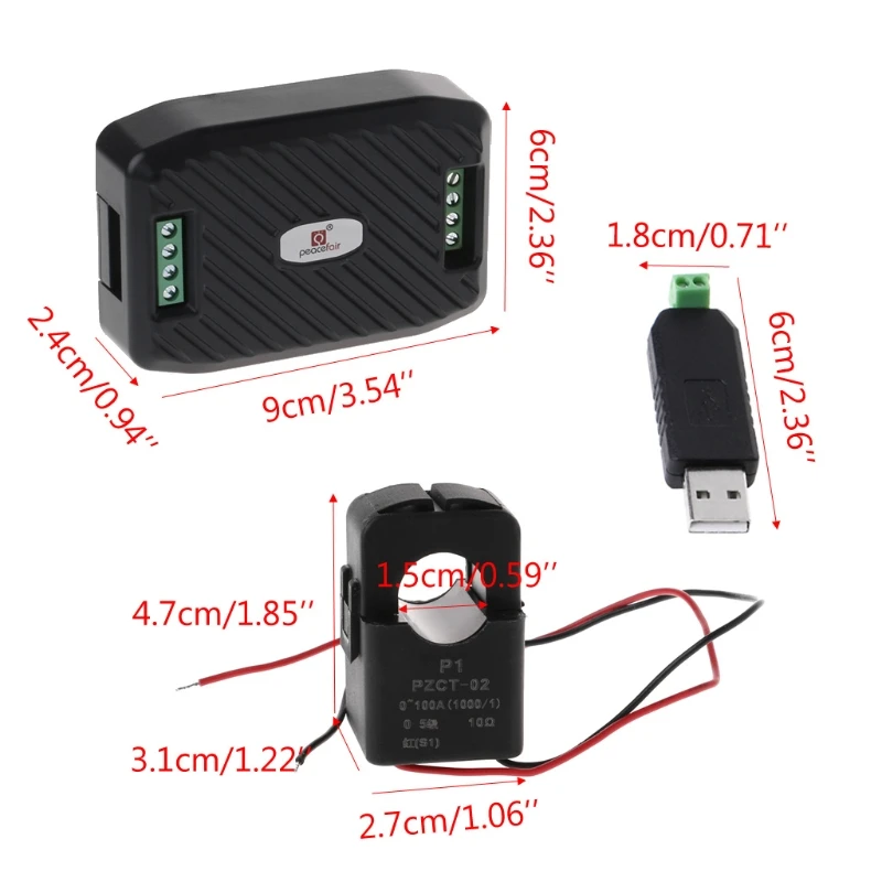 AC100A Voltage Current Energy Hz Power factor RS485 Modbus Module with/ CT USB AC100A Voltage Current Energy Hz Power factor RS485 Modbus Module with/ CT USB
