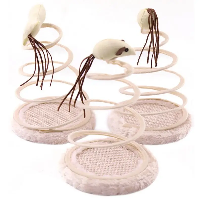 

Pet Cat Toy Plush Spring Disc Funny Cats Toys Simulated Mouse Circular Disk Pets Supplies