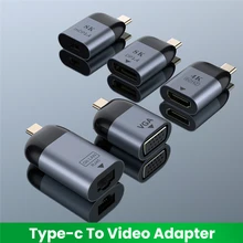 UHD 8 tipo K-C compatible con HDMI/VGA/DP/RJ45/Mini DP convertidor de vídeo 4K 60Hz adaptador USB tipo C para Samsung Huawei MacBook