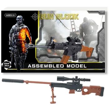 

1Pcs MINI DIY Building Blocks Toys Gun 98K AWM Guns Mini Simulation Assemble Gun Model Military Christmas Gift for Boys