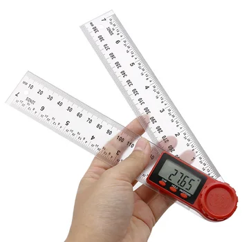 

2 In 1 Multifunctional Digital Angle Ruler 0-200mm+Semicircle Goniometer 100mm For Drawing Radial Lines