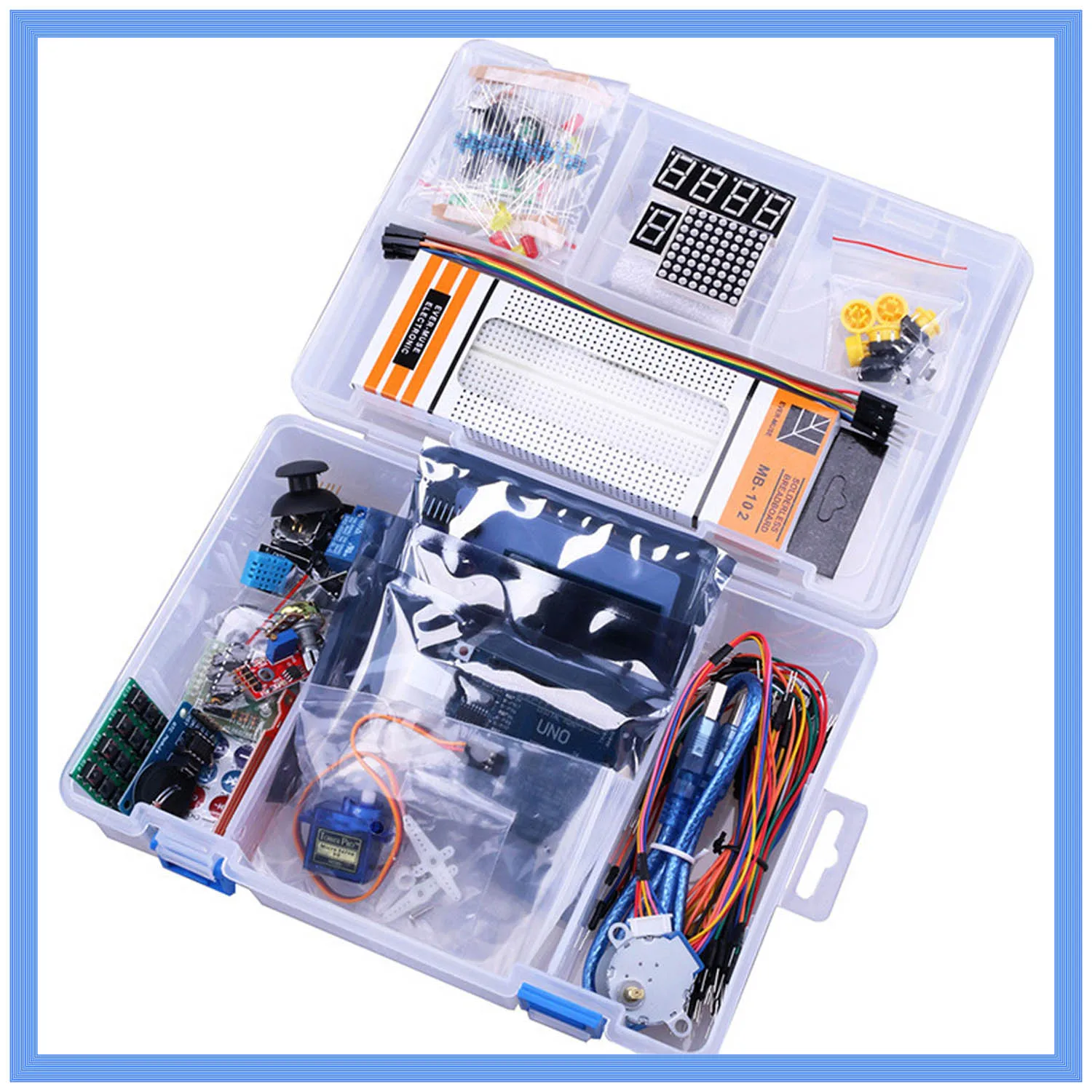 Elisona 78 шт. RFID стартовый Обучающий набор для Arduino UNO R3 с модулем макетной платы шаговый двигатель с коробкой электронные компоненты