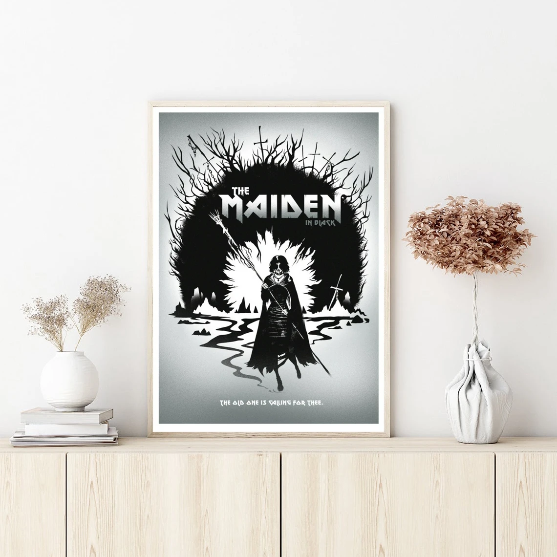 

Художественный настенный плакат Maiden In Black Video Game, Картина на холсте для спальни, гостиной, украшение для дома (без рамки)
