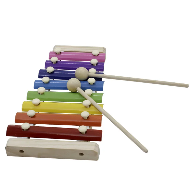 

8 Tones Wooden Brain Game Musical Toys Xylophone Rainbow Color Hand Knock Mini Piano Xylophone Musical Instrument