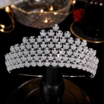 

ASNORA Luxury cubic zirconia bridal hair accessories, wedding accessories, princess birthday tiaras and crowns party jewelry