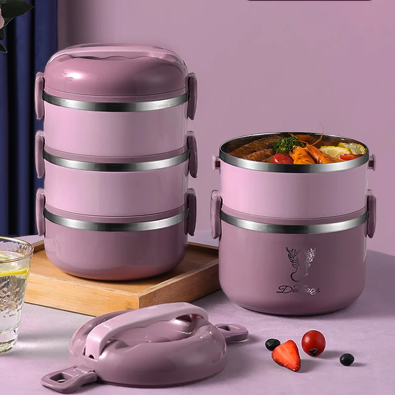 Multi-layer Bento Lunch Box 304 Stainless Steel for Students and Office Worker Food Storage Container