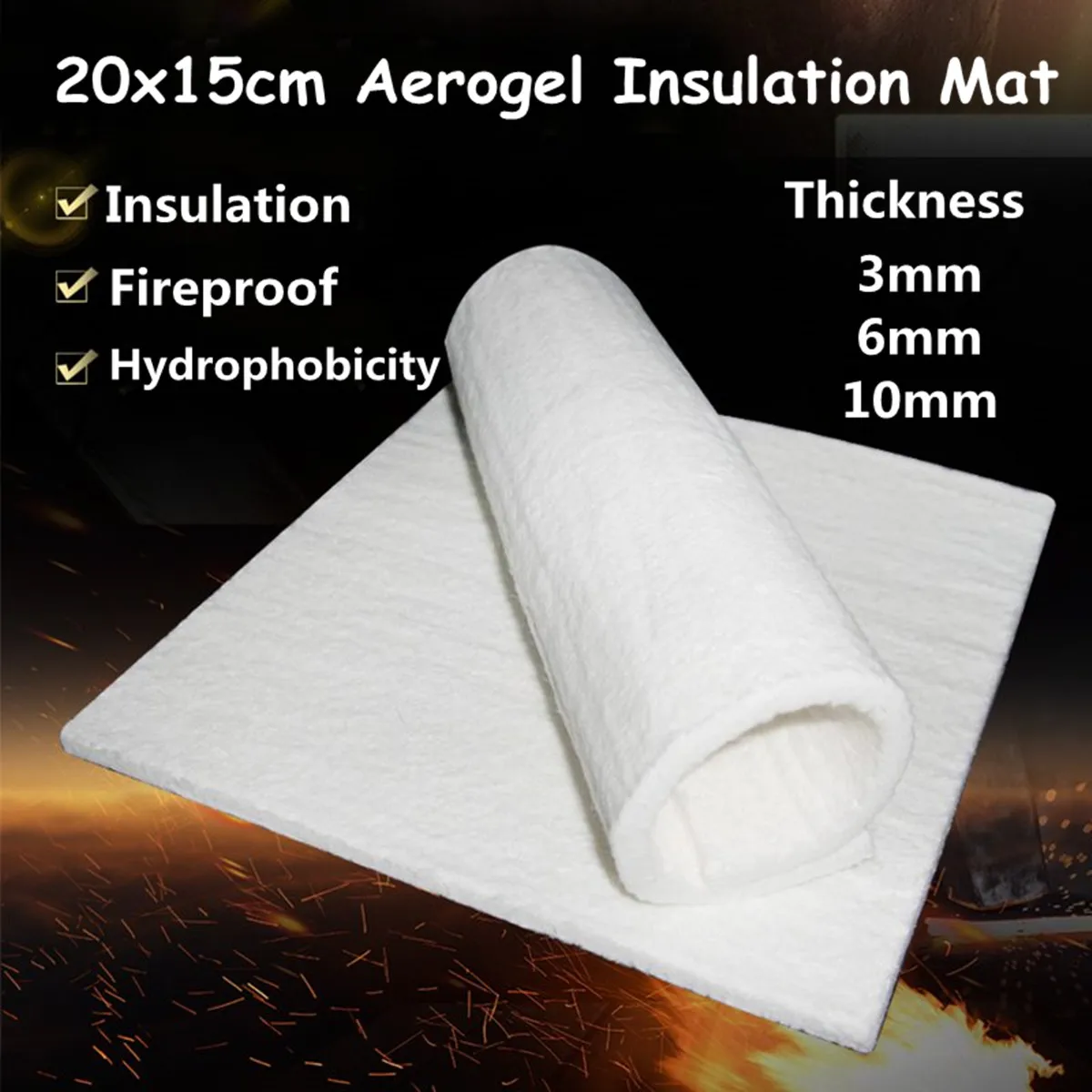 Super Light Silica Aerogel Insulation Hydrophobic Mat Lightest Solid TB 