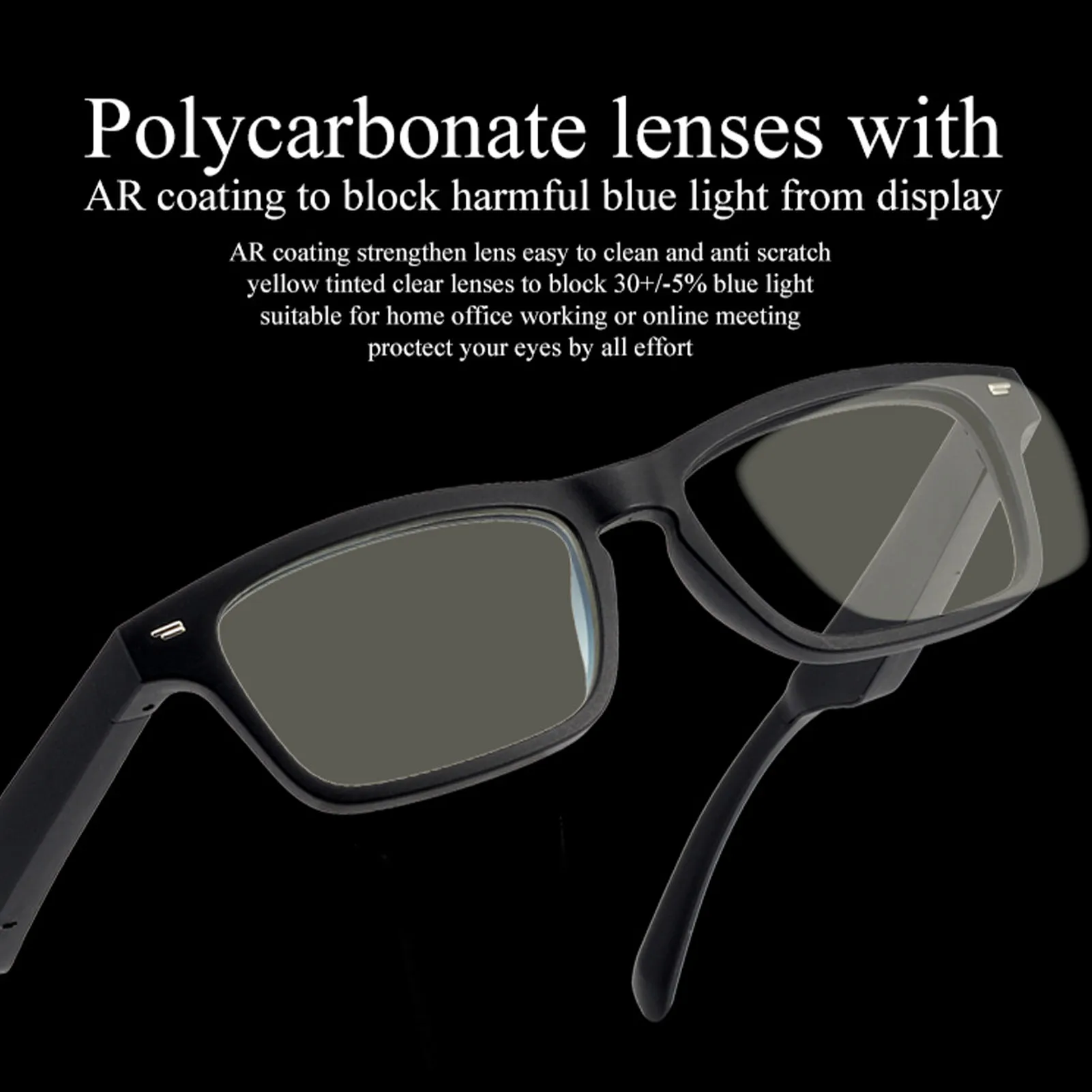 2021 New Smart Glasses Wireless BT 5.0 Hands-Free Calling Music Audio Sport Headset Eyewear Intelligent Eyeglasses For iPhone