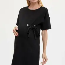 DeFacto, женское трикотажное платье с круглым вырезом для беременных, осеннее, с коротким рукавом, для девушек, элегантное, комфортное, женское, черное, Dress-L5272AZ19AU