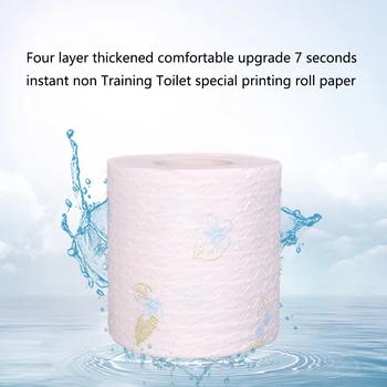 

6 Rolls/set Floral Printed Hard Roll Paper Towel Home Hotel Restaurant Bathroom Toilet Paper Tissue