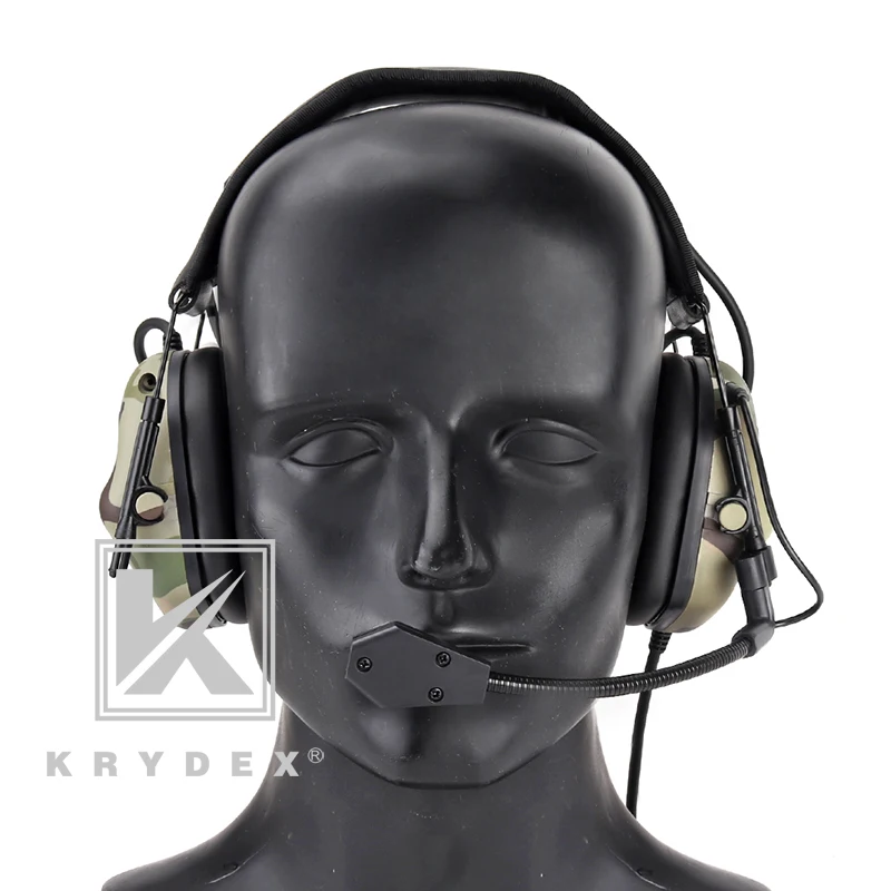 

KRYDEX Tactical Headset W/ Micphone Peltor 5 Colors Detachable Noise Reduction Sound Pick Up Communication Electronic Headphone