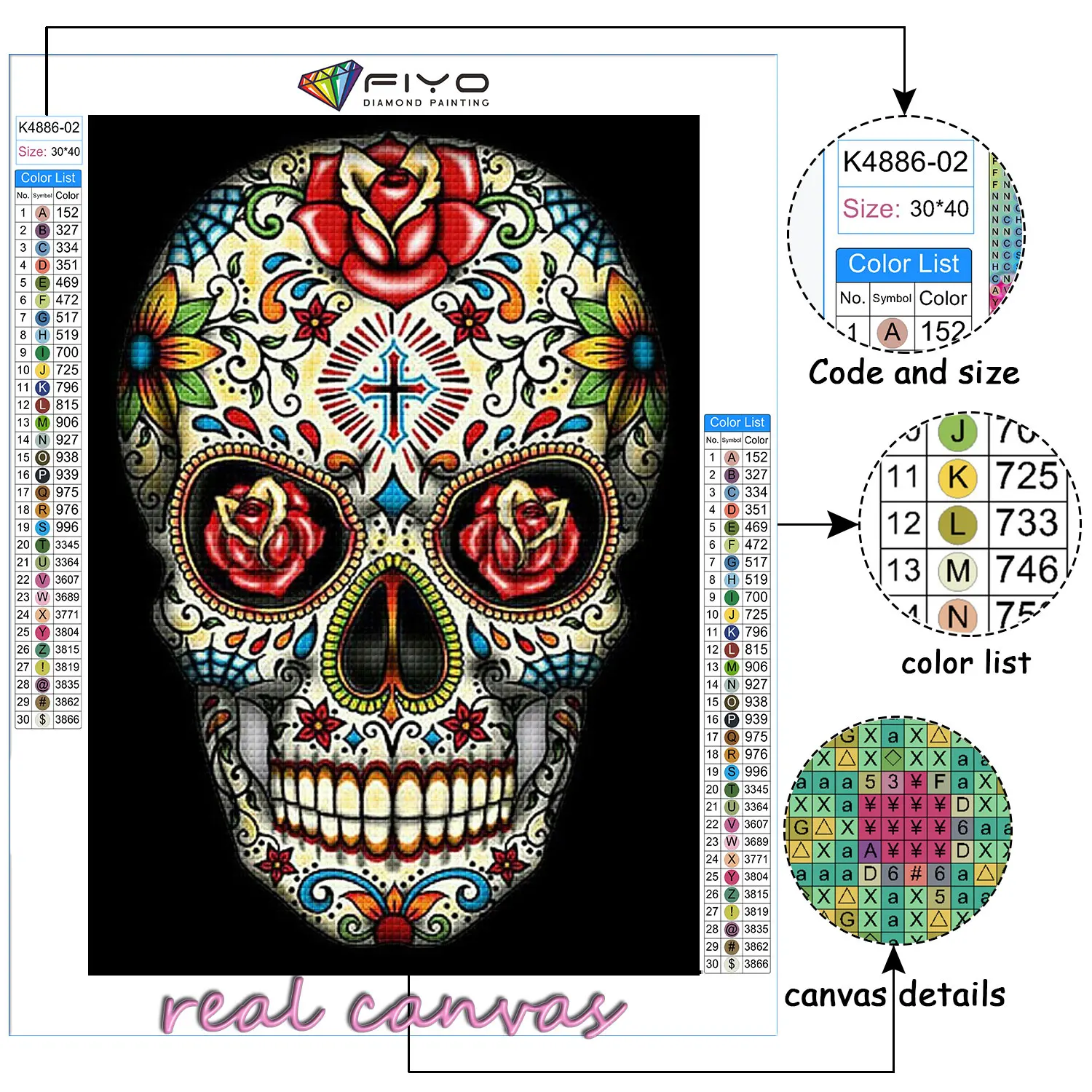 Full Square Round Drill 5d Diy Diamond Painting Colorful Skull Embroidery Cross Stitch 5d Home Decor Gift Diamond Painting Cross Stitch Aliexpress