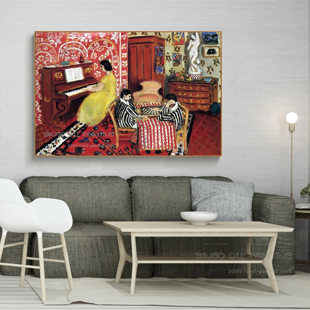 Опытный художник ручная роспись высокое качество Матисса фортепиано урока маслом на холсте известное произведение искусства фортепиано урока масляной живописи