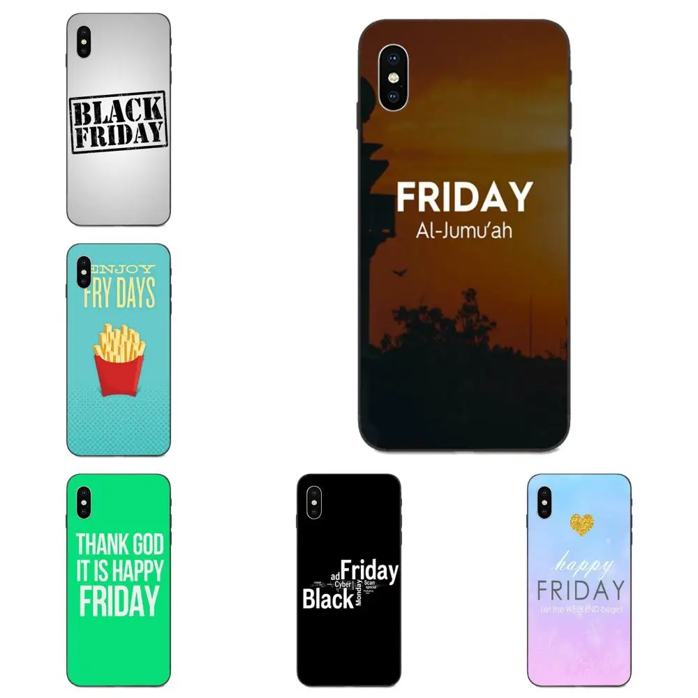 Мягкий мобильный телефон черный с цитатами письмо пятница для Apple iPhone 4 4S 5 5S SE 6 6S 7 8