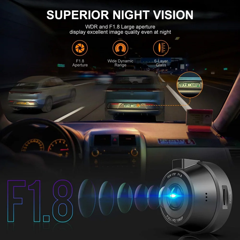 Автомобильный WiFi DVR Dash Camera Real HD 1080P 170 широкий угол с g сенсором режим парковки