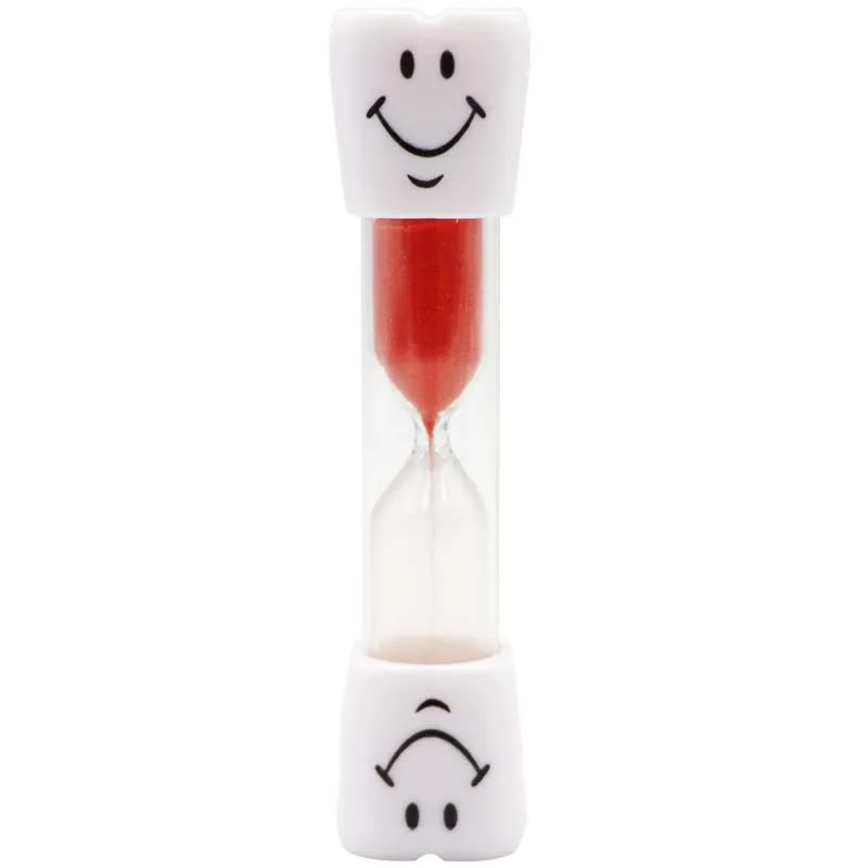 1pc Dental Teeth Shape Sand Hourglass Smiley Sand Clock Kids Tooth Brush Timer 3/Three Minutes Sand Glass Dentist Gifts Tools - Цвет: Red