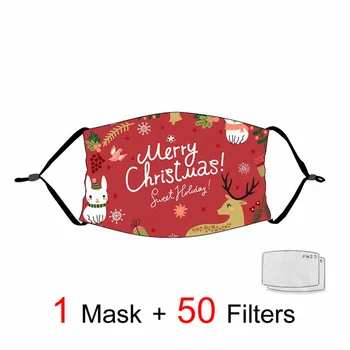 

Snowman Santa Claus Masks Christmas Tree Masks Dust-proof Face Masks Pattern Adult Children Reusable Cute Raccoon Cosplay Mask