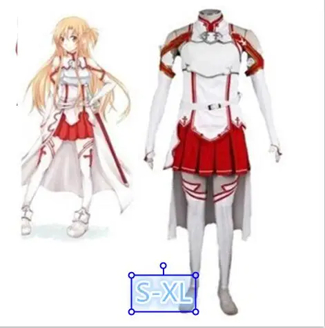 Модное аниме платье в стиле Sword Art Online Asuna Yuuki карнавальные костюмы униформа для