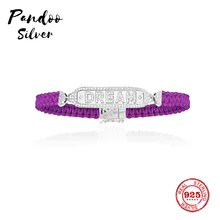 Модная подвеска Стерлинговое Серебро копия 1:1, Серебряная мечта фиолетовый макраме браслет для женщин Monaco Роскошные ювелирные изделия подарок