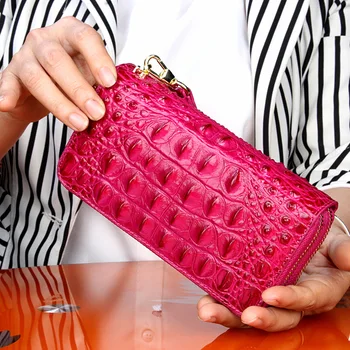 

Crocodile Woman Wallet Genuine Leather Key Package Both Zipper Hand More Function Mobile Phone purse women carteira feminina
