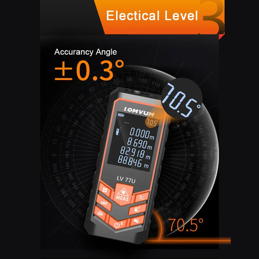 Handheld Digital Laser Rangefinder 40m/50m/60m/80m/100m Distance Meter Measure Tape Range Finder Area Volume Measure Diastimeter Handheld Digital Laser Rangefinder 40m/50m/60m/80m/100m Distance Meter Measure Tape Range Finder Area Volume Measure Diastimeter