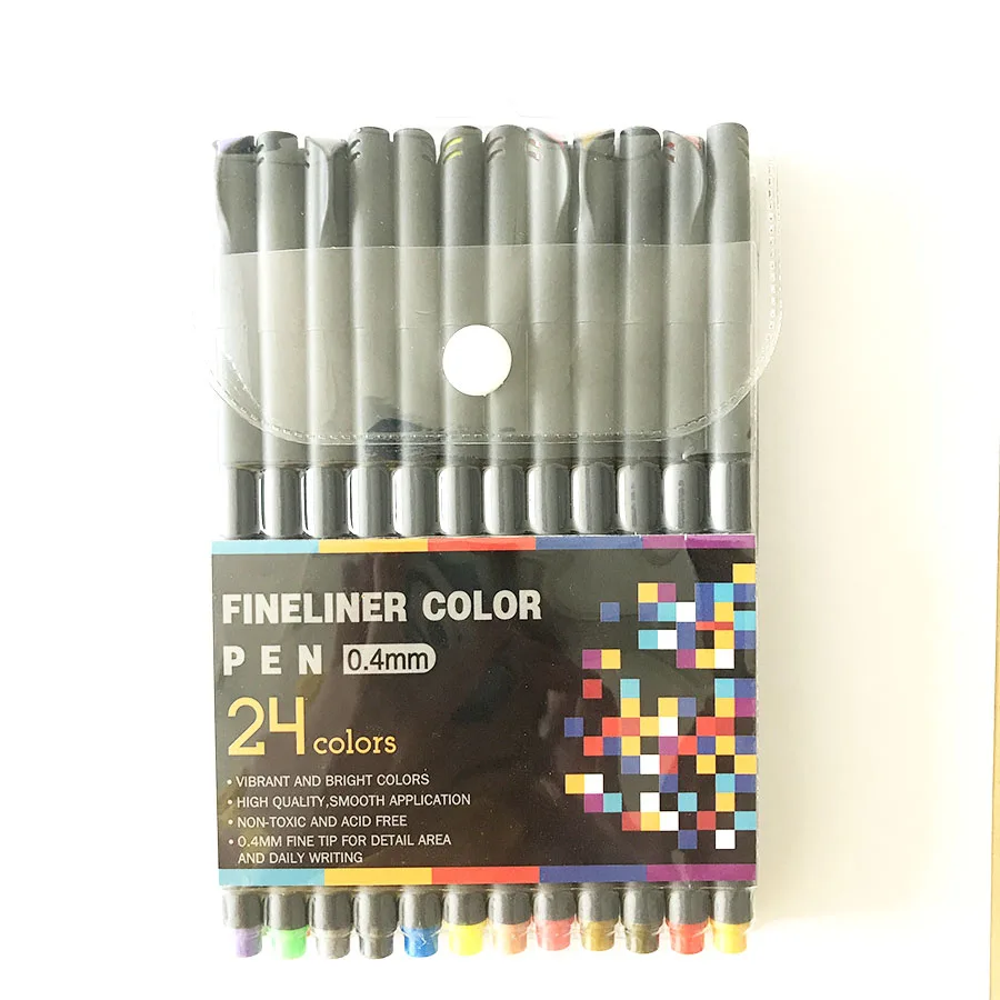 24 шт. 0,4 мм тонкая ручка Рисование акварелью гелевая ручка набор инструментов для рисования офисные школьные наборы для рисования карандаш Прямая