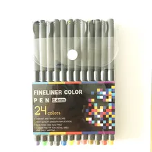 24 шт. 0,4 мм тонкая ручка Рисование акварелью гелевая ручка набор инструментов для рисования офисные школьные наборы для рисования карандаш Прямая
