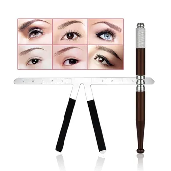 

Eyebrow Tattoo Eyebrow Microblading Kit Manual Pen with Guide Positioning Ruler Eyebrow Grooming Shaping Set Makeup Aid Tools