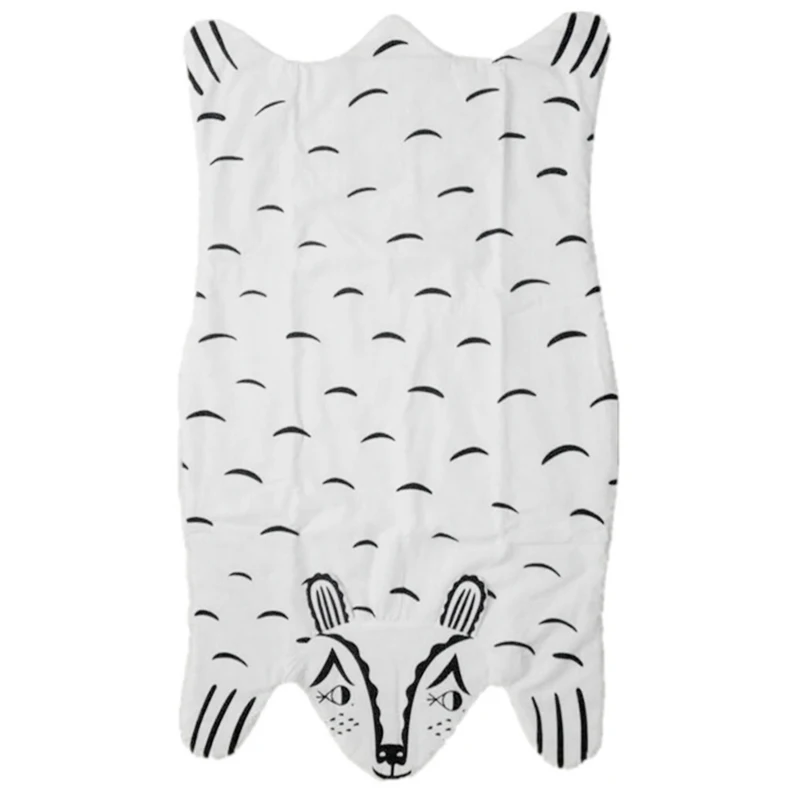 Мягкий хлопковый игровой коврик для маленьких детей, детские одеяла с медведем из мультфильма, ковер с животными, теплые игровые коврики, ковер для детской комнаты, украшение Gif