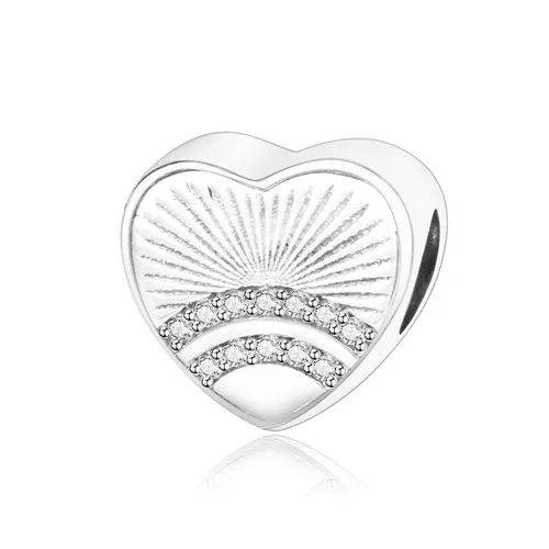 925 Sterling Silver Owl Unicorn Bird Snail Dream Catcher Bow Heart Shaped Ferris Wheel Beaded Charm Diy Bracelet - Цвет: 1437