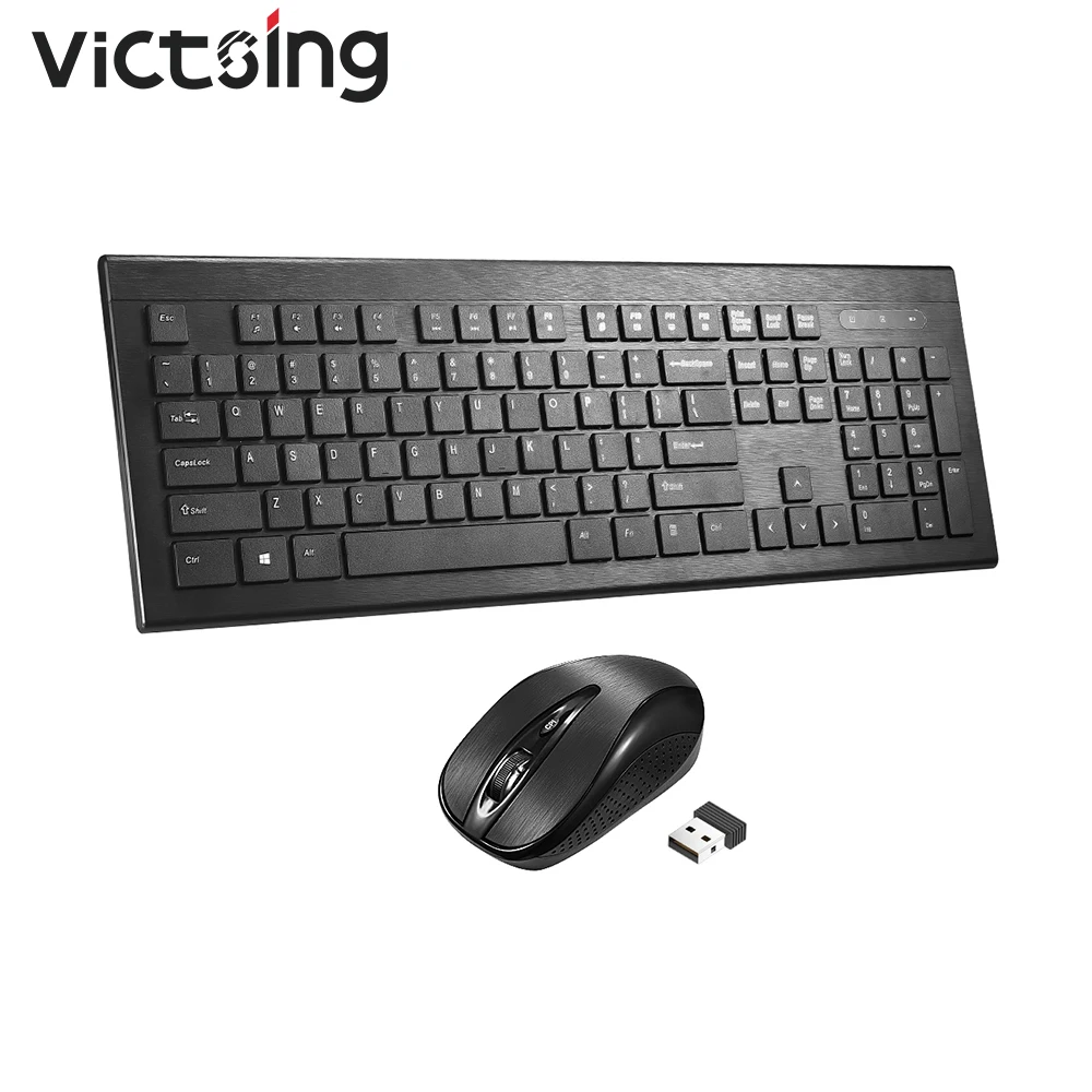 VicTsing PC114 беспроводная клавиатура и мышь 104 клавиатура 1600 dpi Мышь Комбо Комплект для ПК ноутбук ультра тонкий офисный костюм