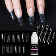 RBAN NAIL 1 Bag fałszywe tipsy paznokcie łatwa obsługa firma lepkie naturalne sztuczne tipsy Nail Art narzędzia do salonu(China)