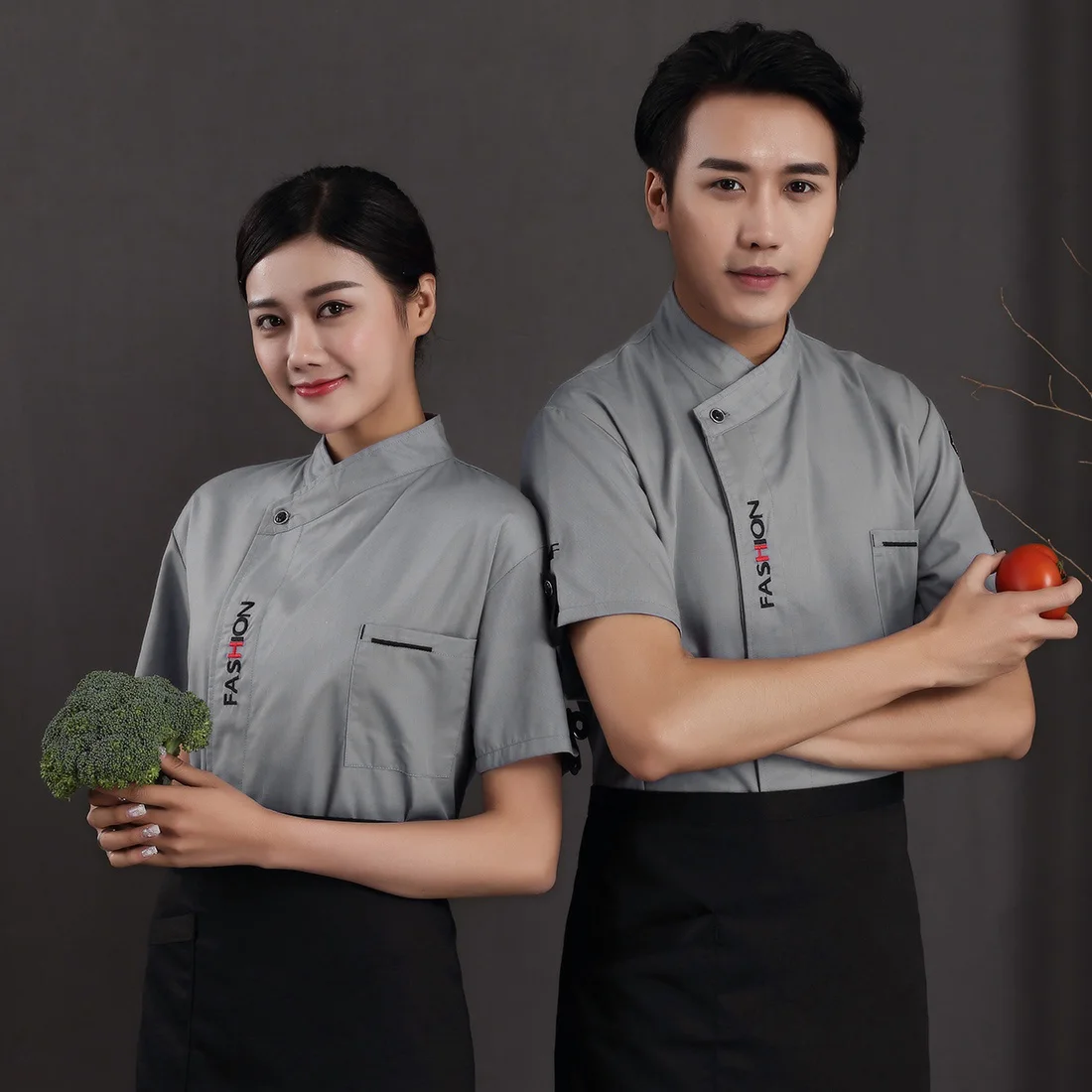 2019 новый шеф-повар униформа с короткими рукавами шеф-повар Jaket кухня ресторан Custume дышащая пекарня поварская одежда унисекс Одежда для