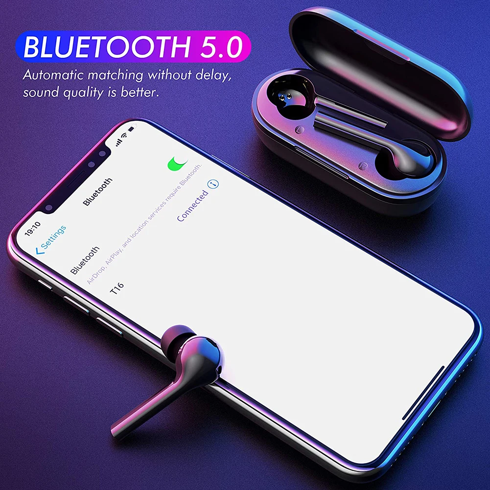 Wireless Bluetooth Headphones V5 0 Touch Control Earphones Stereo HD talking with 400mAh battery Dual Mic earphones