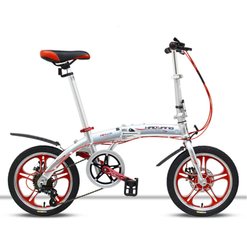 Super light Aluminum Alloy Folding Bike 16 inch wheel rim 6 Speed Disc Brake Foldable Cycling Bicycle Mini Bicicleta BMX