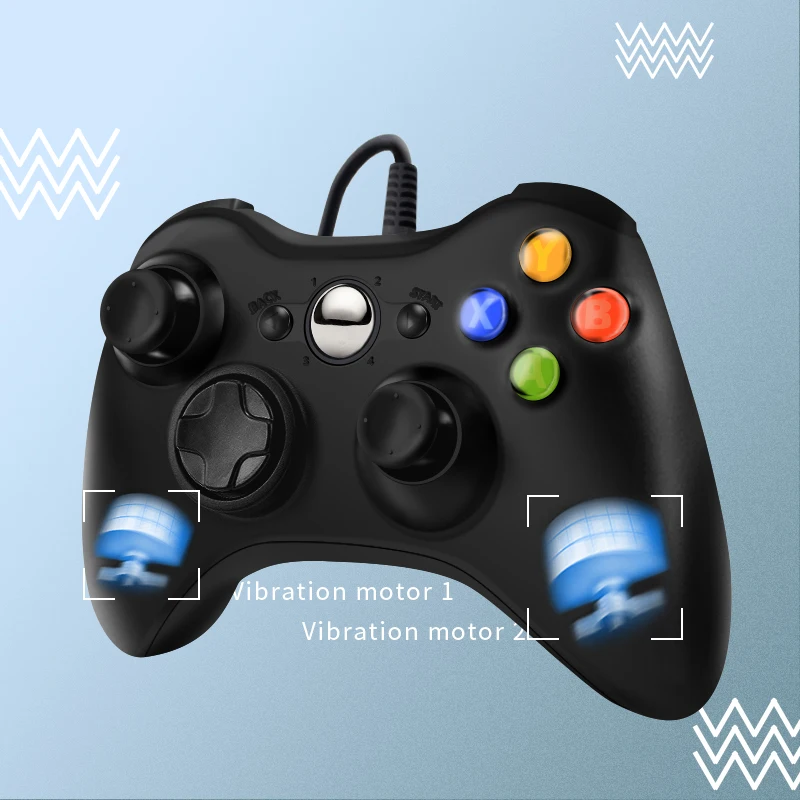 Black Gamepad Joystick for PC/Xbox 360 Slim/Windows7/ 8/10 with Vibration & Shoulder Buttons Xbox 360 Wireless Controller 