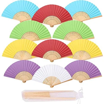 

12 Colorful Children'S Drawing Fan DIy Hand Painted Fan Church Wedding Gift DIy Party Decoration