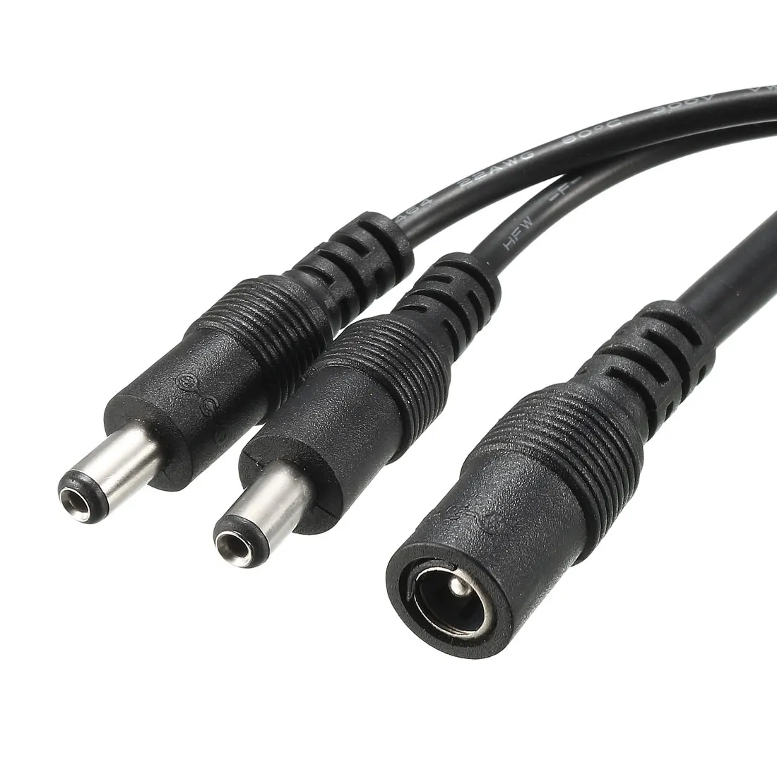 uxcell 2Pcs DC Power Splitter with Switch 1 Female to 2 Male 5.5mm x 2.1mm Y Adapter Cable for CCTV Camera LED Strip Light
