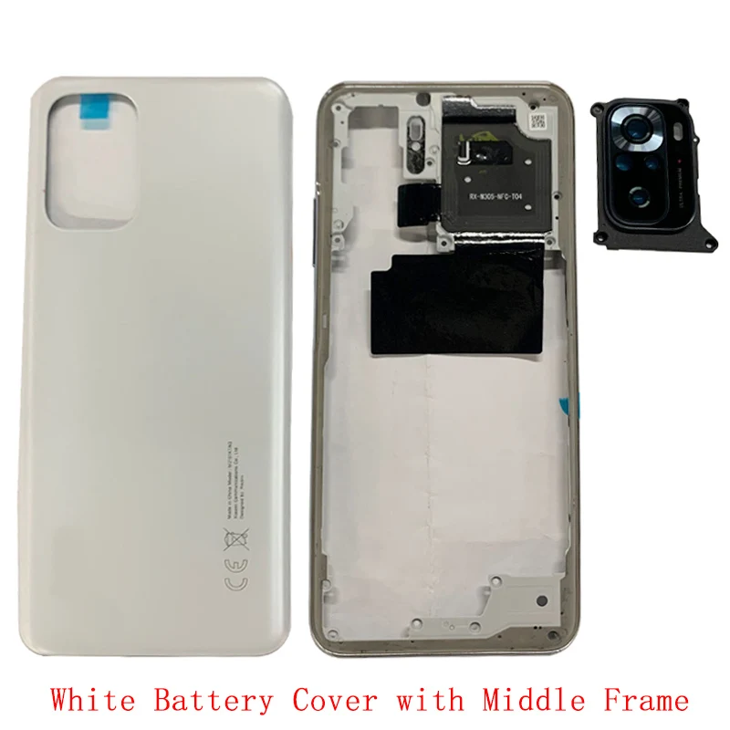 Capa de Bateria Original Porta Traseira Habitação para Xiaomi Redmi Nota 10s Capa Traseira com Quadro Médio Câmera Substituição do Quadro 3 Home & Garden