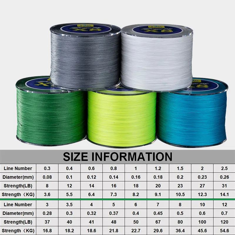 Braided Fishing line 100M 300M 500M 1000M 4 Strands Multifilament Fishing Wire Carp 10-80lb fishing line