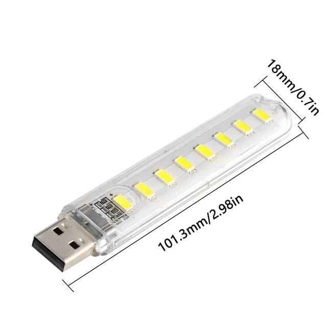 Leds USB Lights Mini Portable USB LED Book Light DC5V Ultra Bright Reading Book Lamp For Power Bank PC Laptop Notebook