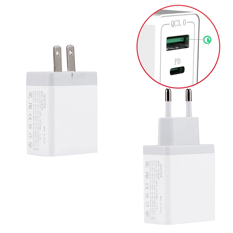 Quick Charge 3.0 18w USB Charger For EU US Android iPhone Adapter Phone Tablet with PD Fast Charger For Xiaomi Huawei Samsung