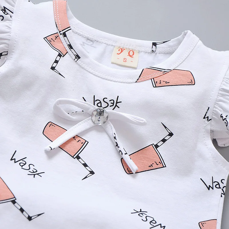 Комплекты одежды для маленьких девочек г. Модный летний костюм Детская футболка с рисунком+ шорты комплект из 2 предметов детская одежда