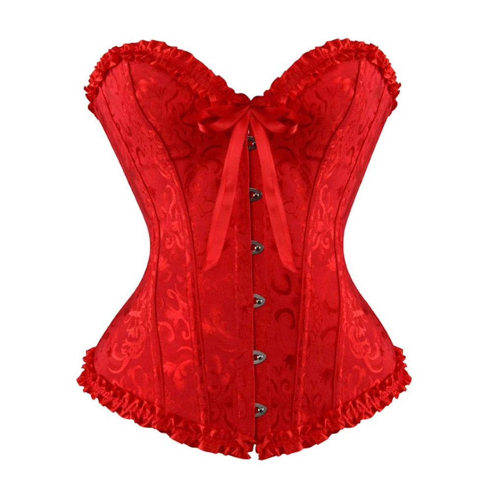 compileren Verdragen versieren Hot Buy Sexy Overbust Corset Plus Size Retro Jacquard Floral Lingerie Bustier  Corset Top Brocade Victorian Fashion Red Black Gre - Bustiers & Corsets -  AliExpress