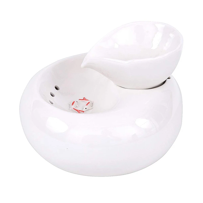 AFBC керамический фонтан питьевой воды для кошек, 1,3 литров фонтанов для домашних животных для кошек и собак, Электрический дозатор воды для домашних животных с Qu