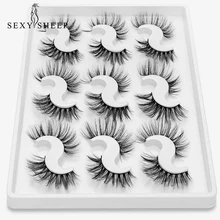 2/4/9 пар естественные длинные норковые ресницы 3D норковые ресницы толстый ручной полный газа Ресницы объемный мягкий норковые накладные ресницы