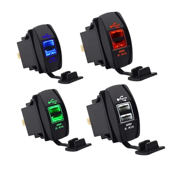 

Universal 3.1A Car Charger Dual Port Waterproof Auto Adapter Outlet DC 12V 24V Mobile Phone Charger For Iphone Xiaomi Redmi