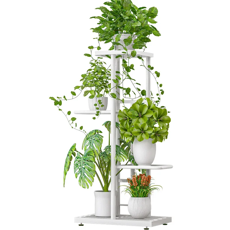 4Tier Metal Potted Plant Stand Flower Pot Flower Display Rack Plant Holder Shelf for Indoor Living Room Balcony Decoration