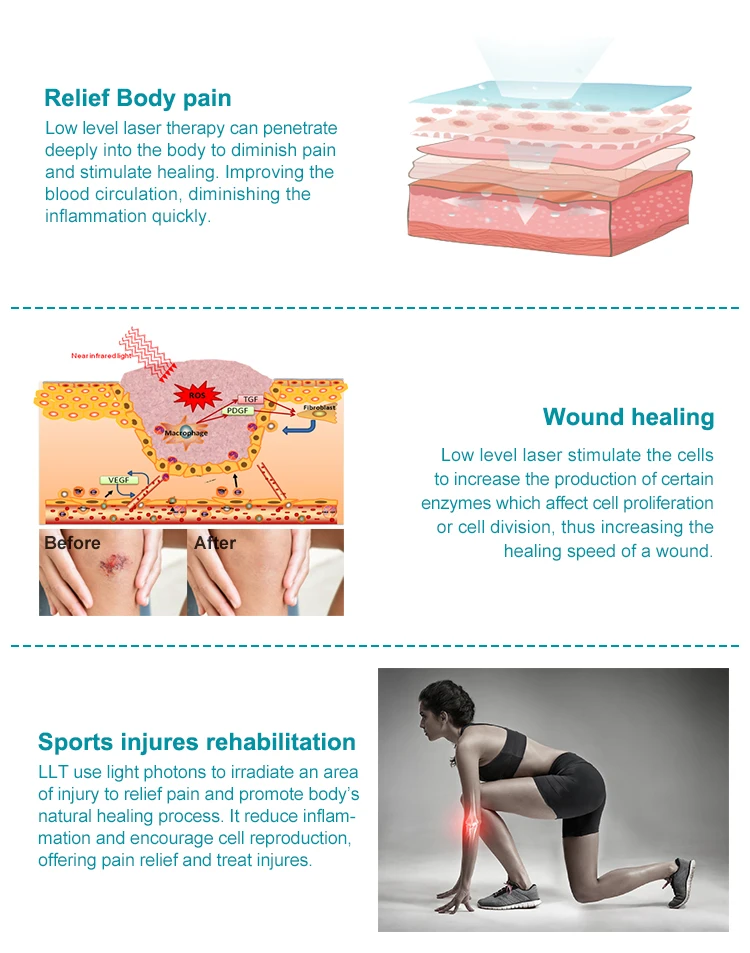 Portable Auto timer Red Light Laser Therapy Back Muscle Pain Relief Device Instrument