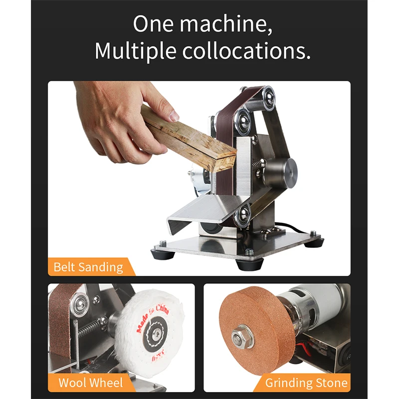 Belt Grinding Machine Sharpening Machine Bench Grinder Variable Speed Mini Belt Sander Metal Sander Electrical Polisher electric grinder electric sander belt sander cordless sander